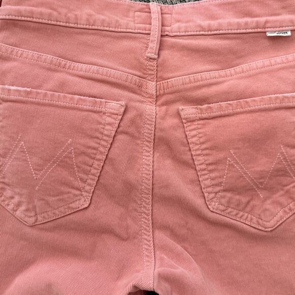 MOTHER The Midrise Dazzler Ankle Hopscotch Corduroy Pants Petal Pink Eraser 24 - Picture 6 of 12